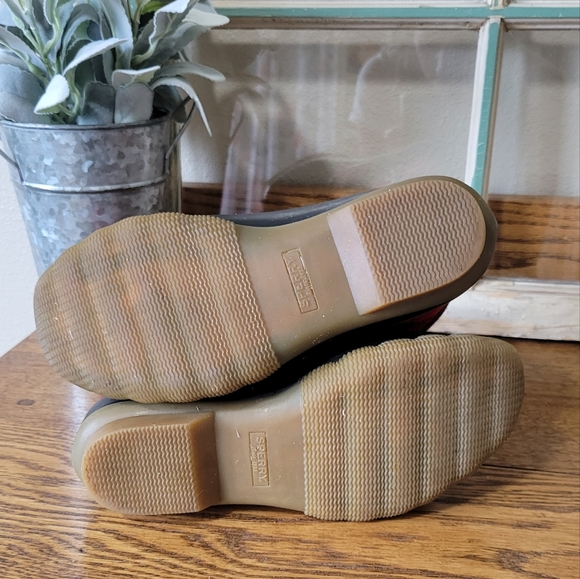 Sperry Women's Saltwater Wool Rain Boot | Winter Boot | Black Red | Size 6 - Picture 6 of 6